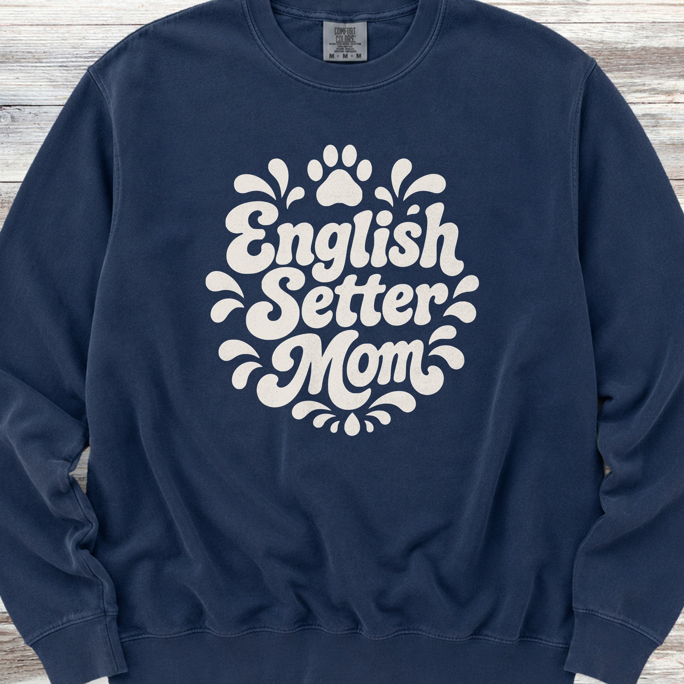 English Setter Groovy Mom Sweatshirt - True Navy