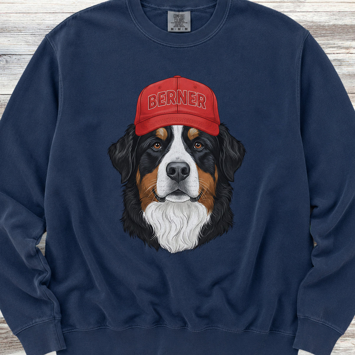 Bernese Mountain Dog Berner Hat Sweatshirt - True Navy