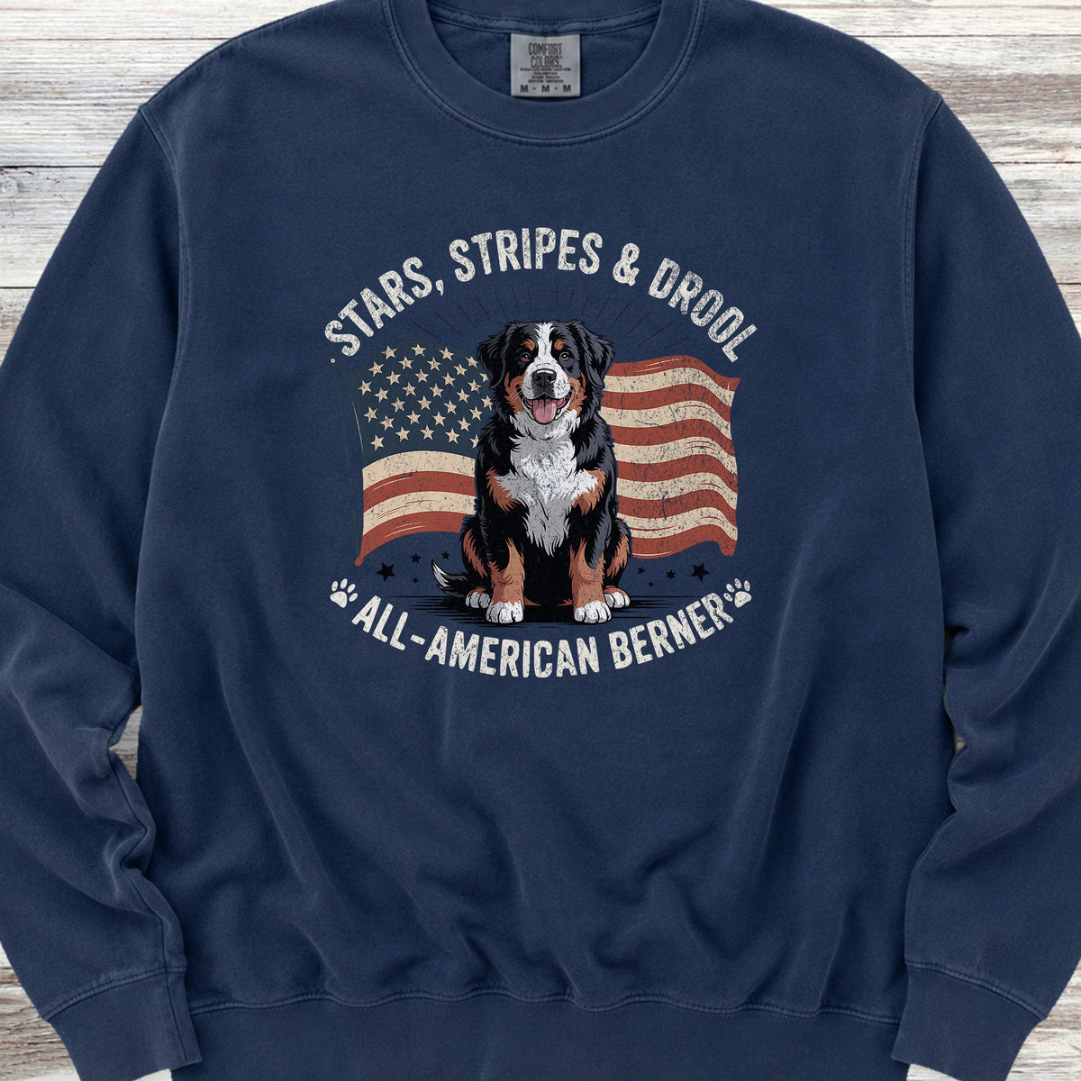 Bernese Mountain Dog All American Sweatshirt - True Navy