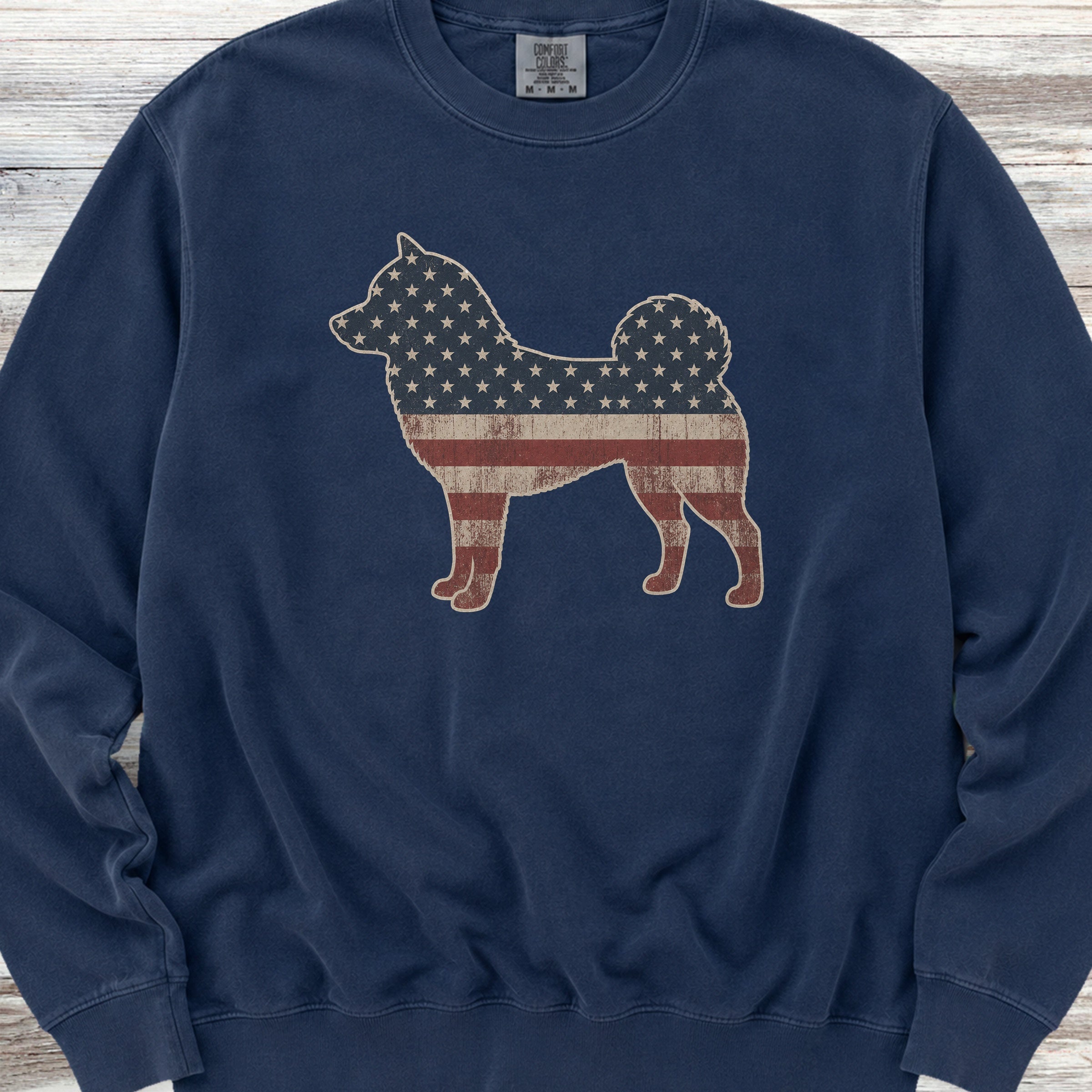 Shiba Inu Vintage USA Sweatshirt - True Navy