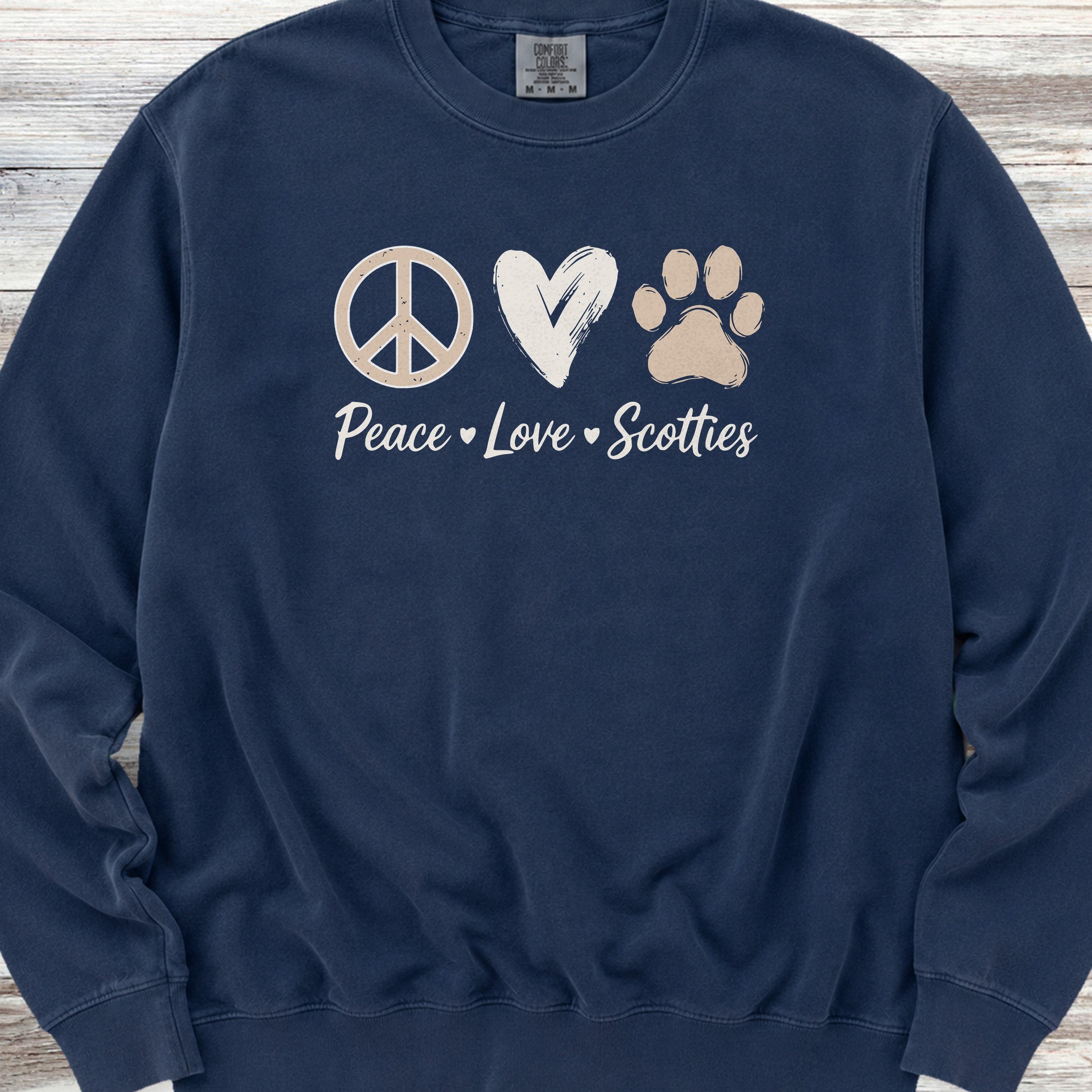 Scottish Terrier Peace Sweatshirt - True Navy
