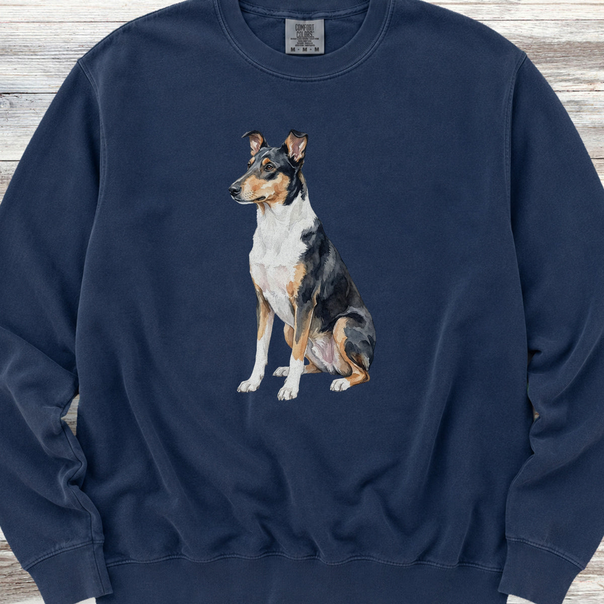 Smooth Collie Watercolor Sweatshirt - True Navy