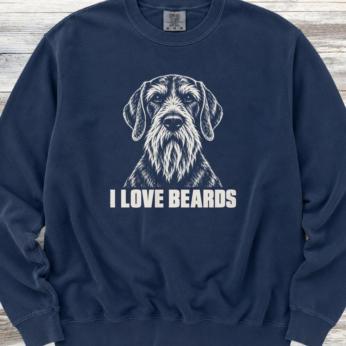 German Wirehaired Pointer I Love Beards Sweatshirt - True Navy