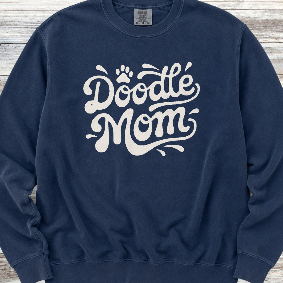 Doodle Groovy Mom Sweatshirt - True Navy