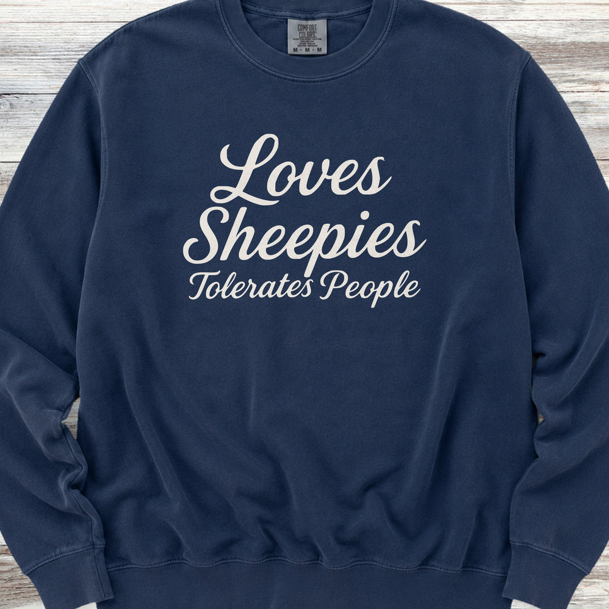 Old English Sheepdog Tolerates People Sweatshirt - True Navy