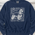 Cocker Spaniel Linocut Sweatshirt - True Navy