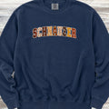 Schnauzer Fall Faux Patchwork Sweatshirt - True Navy