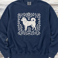 Shiba Inu Linocut Sweatshirt - True Navy