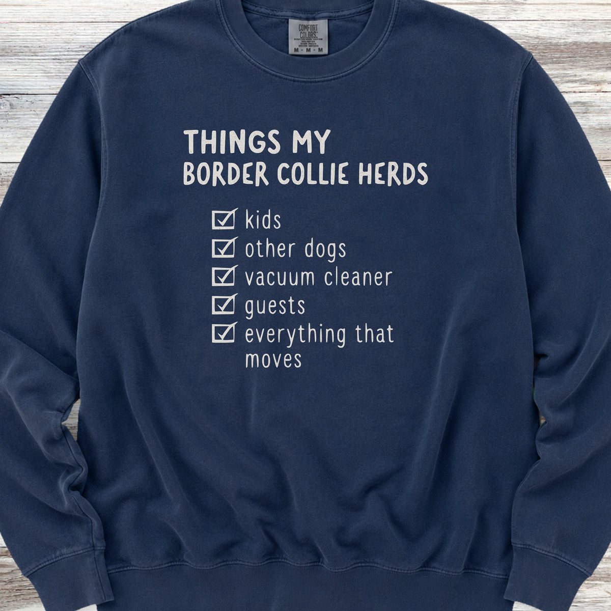 Border Collie Herding List Sweatshirt - True Navy