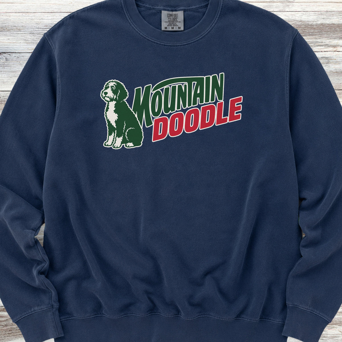Bernedoodle Mountain Doodle Sweatshirt - True Navy