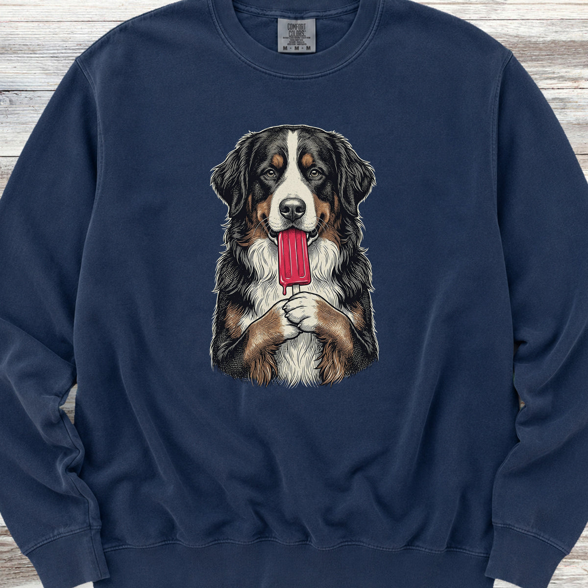 Bernese Mountain Dog Pupsicle Sweatshirt - True Navy