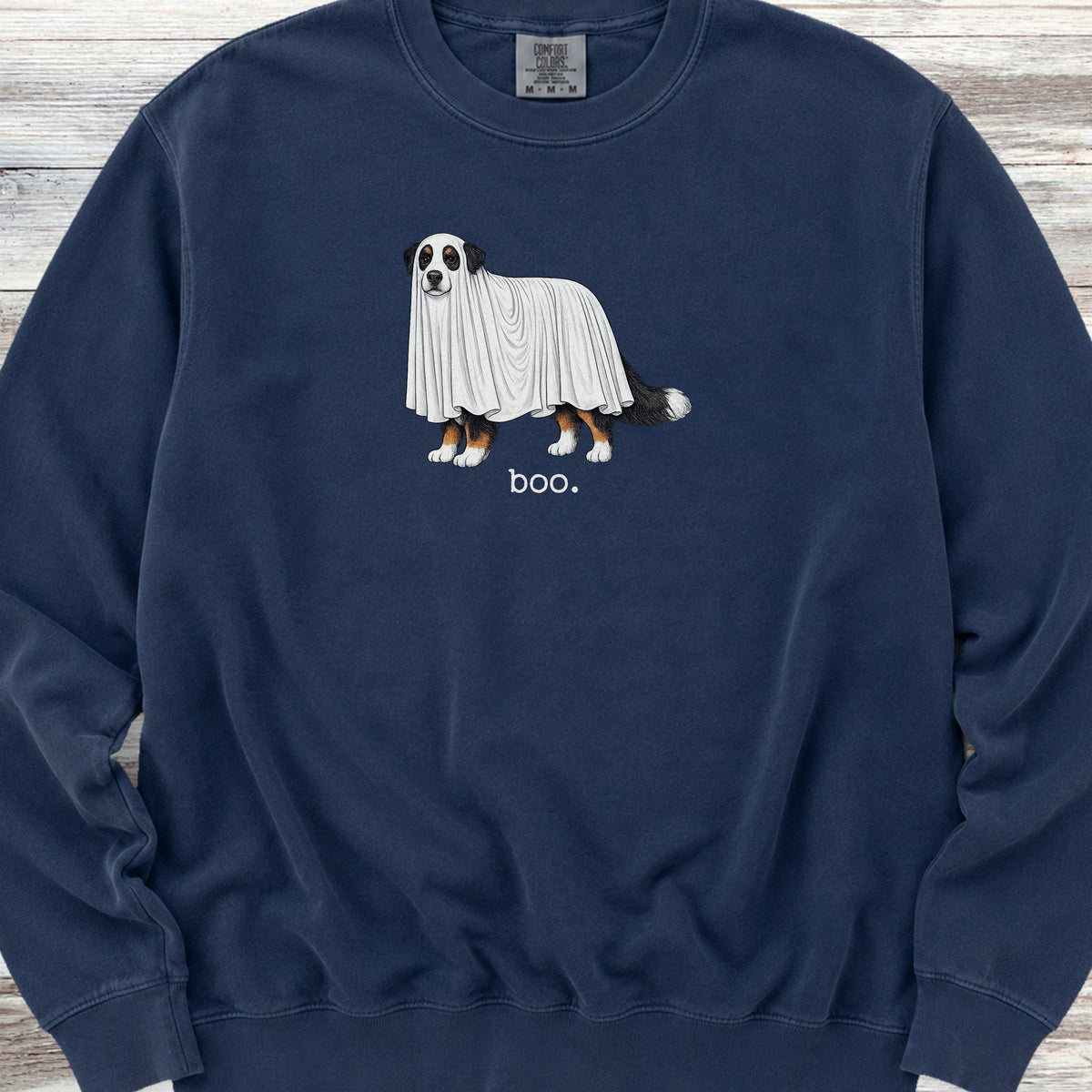 Bernese Mountain Dog Boo Sweatshirt - True Navy