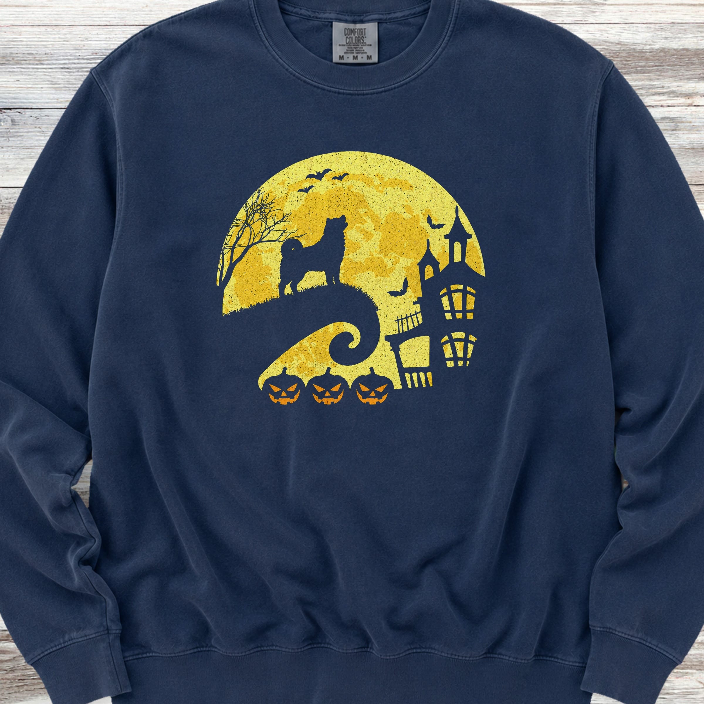 Akita Halloween Moon Sweatshirt - True Navy