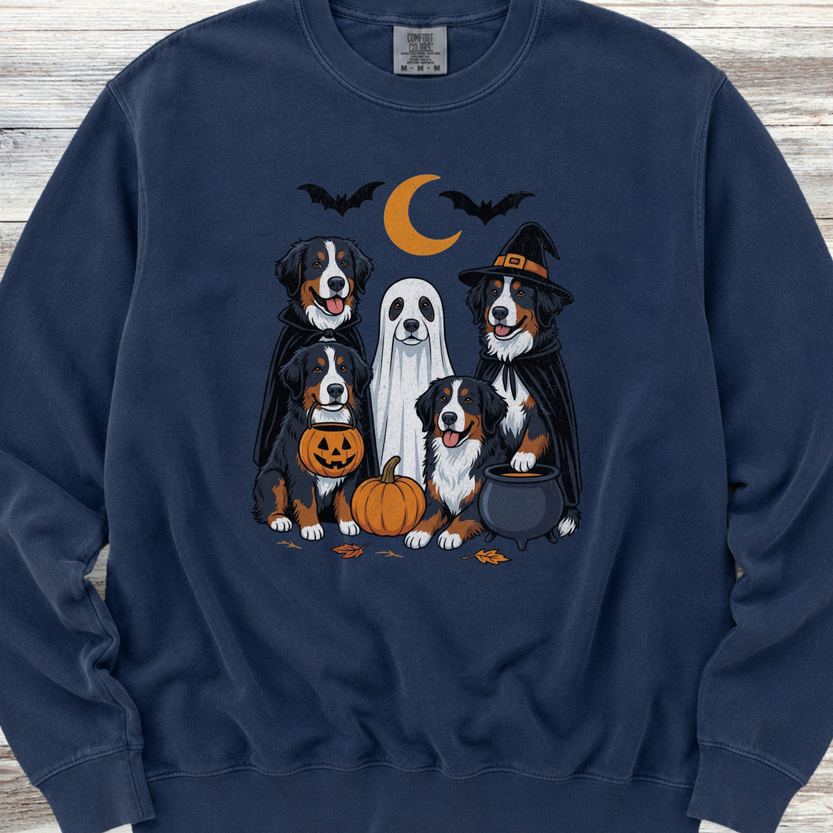 Bernese Mountain Dog Halloween Sweatshirt - True Navy