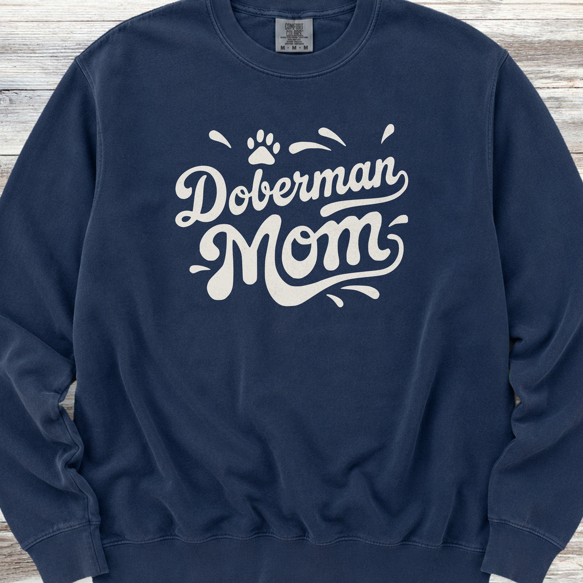 Doberman Groovy Mom Sweatshirt - True Navy
