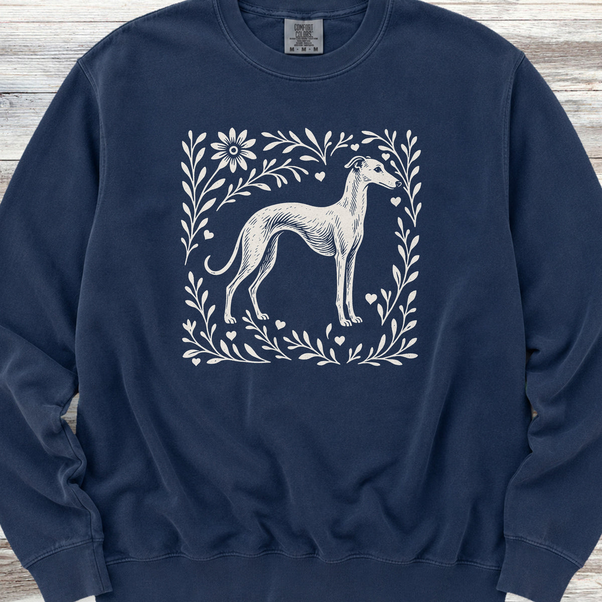 Whippet Linocut Sweatshirt - True Navy