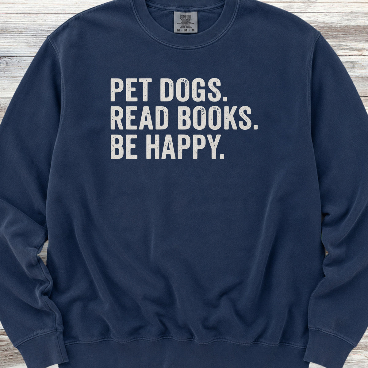 Dogs Books Happy Sweatshirt - True Navy