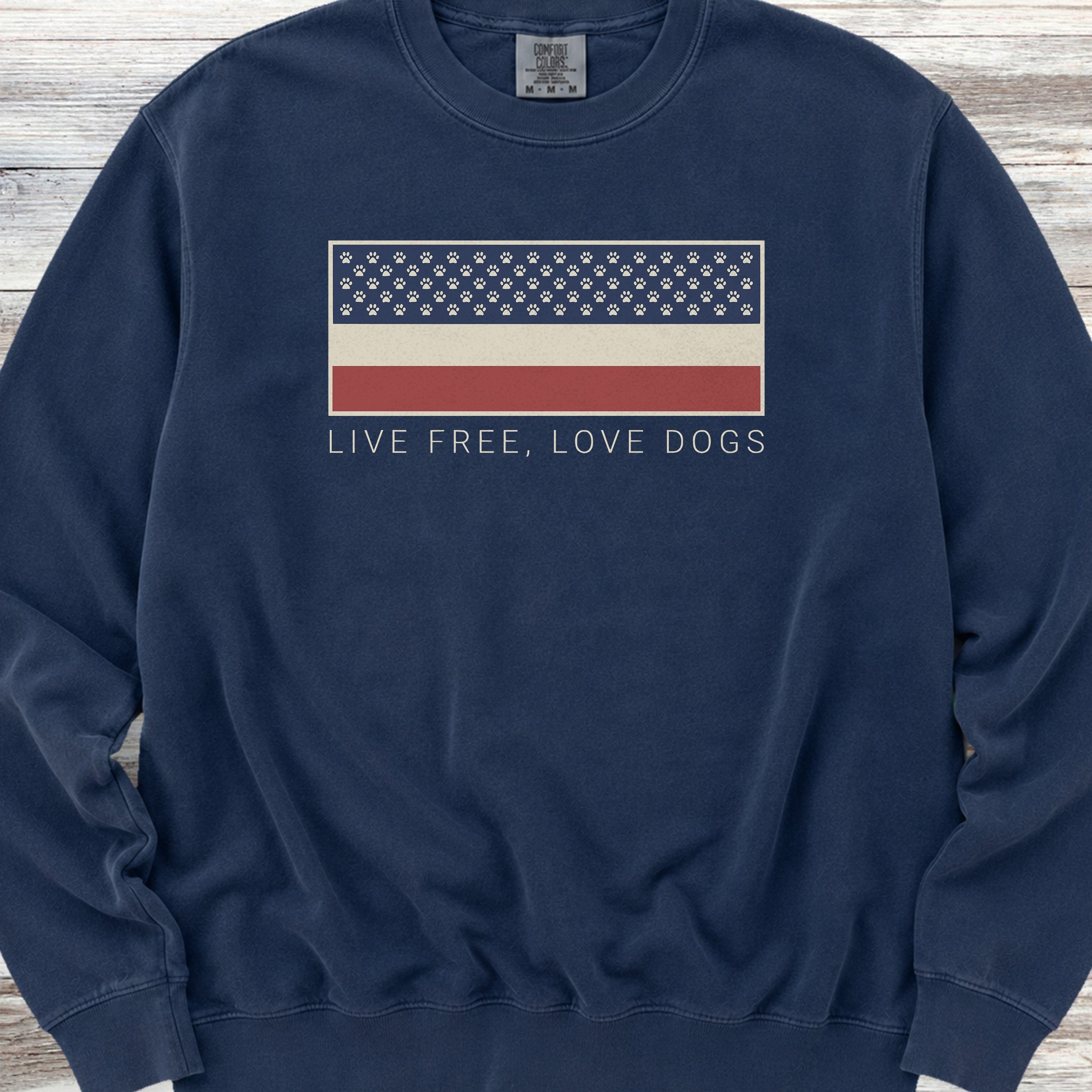 Live Free Love Dogs Sweatshirt - True Navy