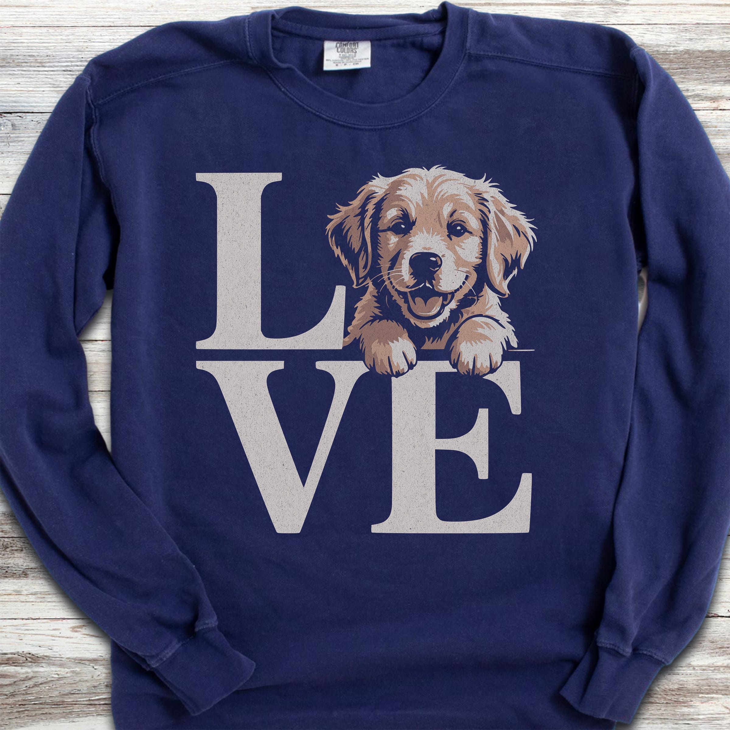 Golden Retriever Love Sweatshirt - True Navy