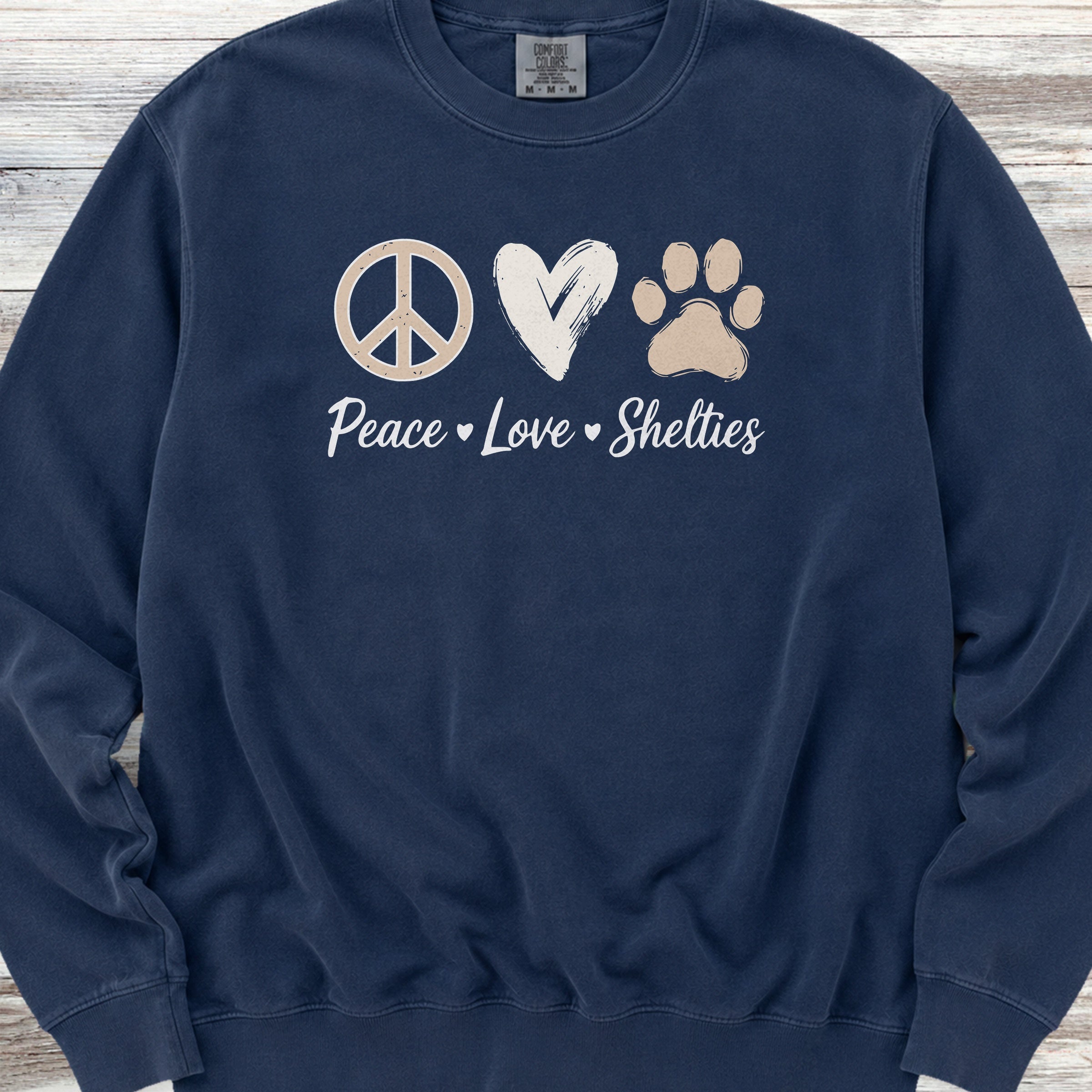 Shetland Sheepdog Peace Sweatshirt - True Navy