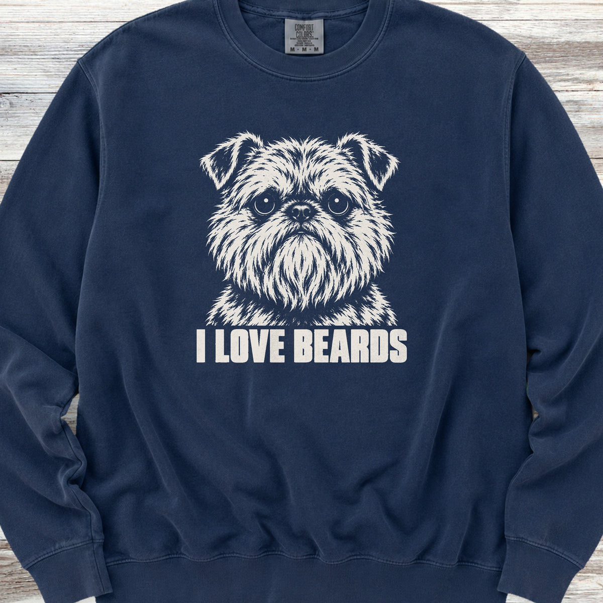 Brussels Griffon I Love Beards Sweatshirt - True Navy