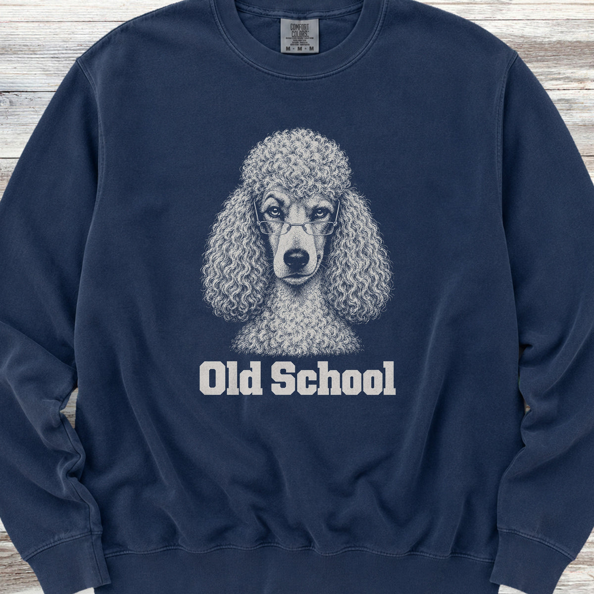 Poodle Light Old School Sweatshirt - True Navy