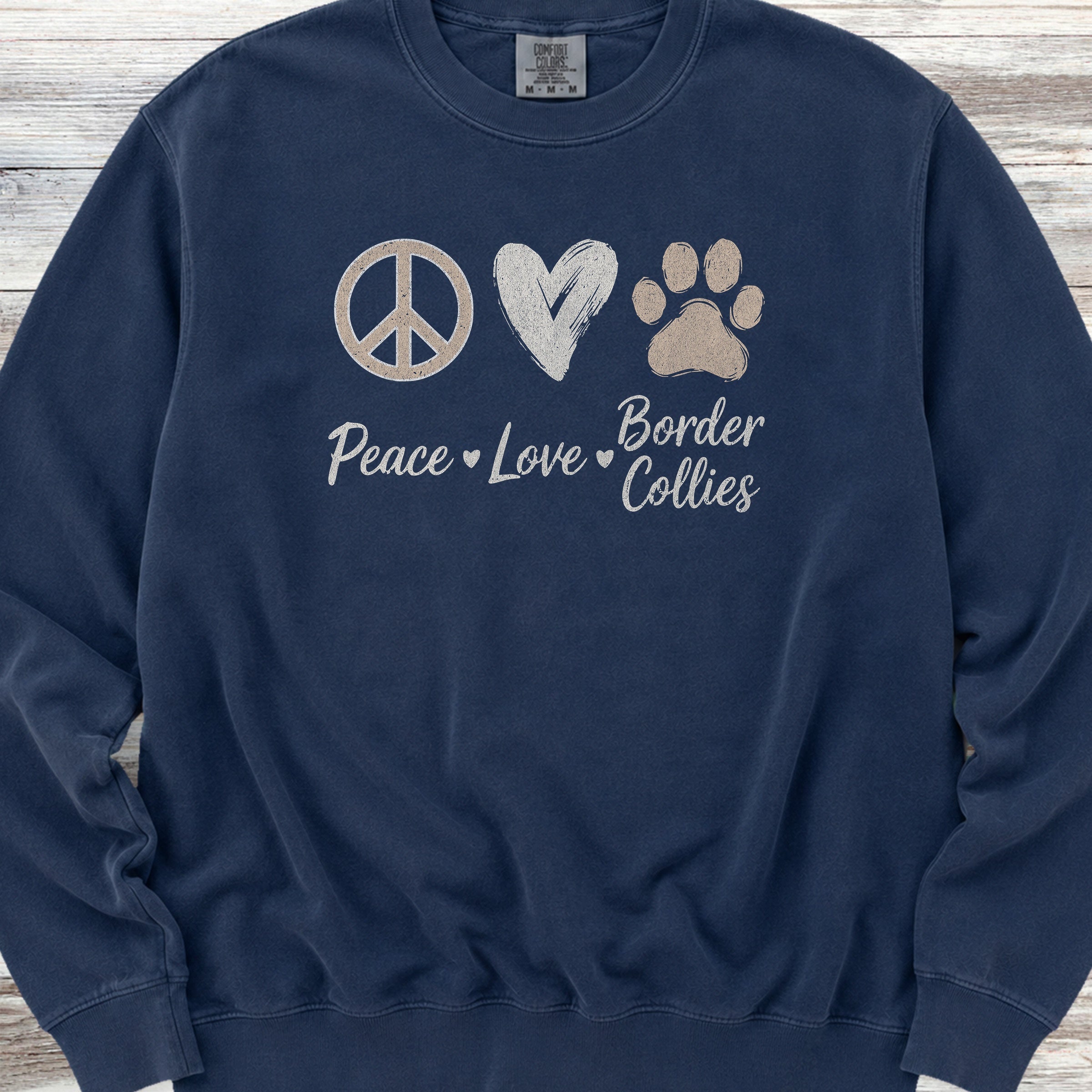 Border Collie Peace Sweatshirt - True Navy