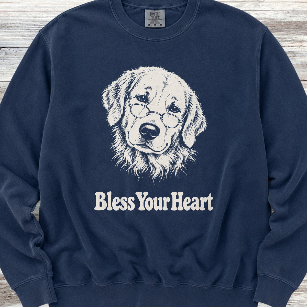 Golden Retriever Bless Your Heart Sweatshirt - True Navy