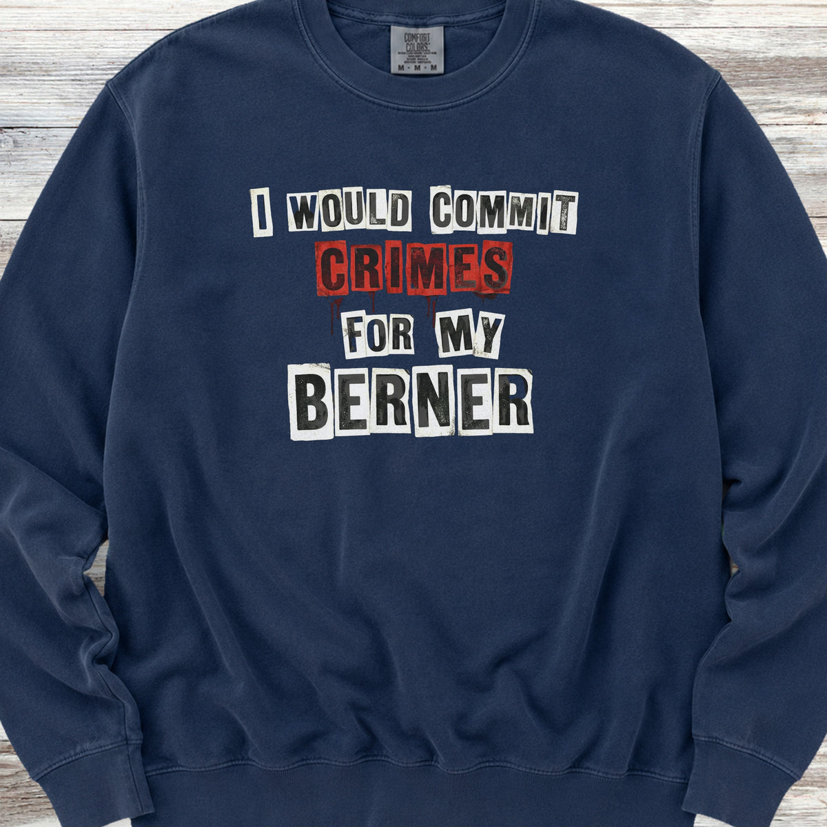 Bernese Mountain Dog Crimes Sweatshirt - True Navy