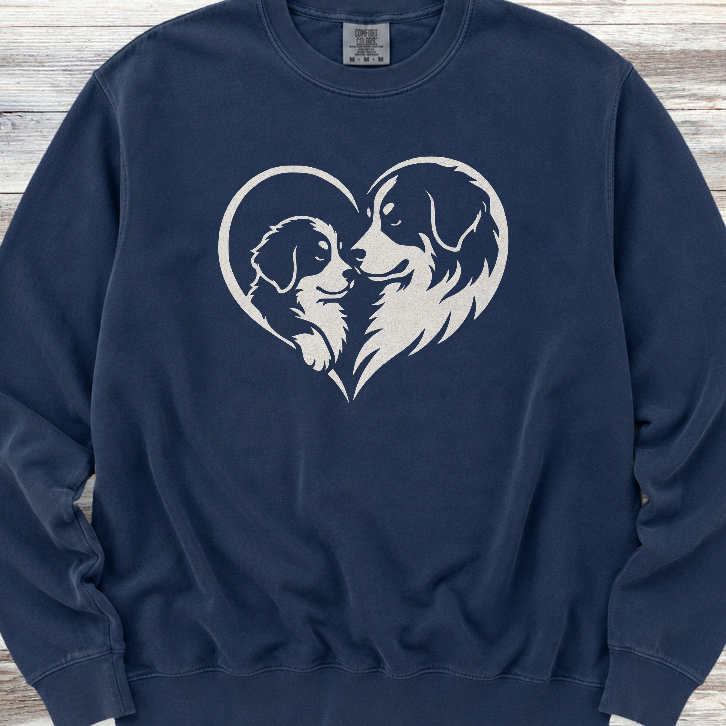 Bernese Mountain Dog Heart Bond Sweatshirt - True Navy
