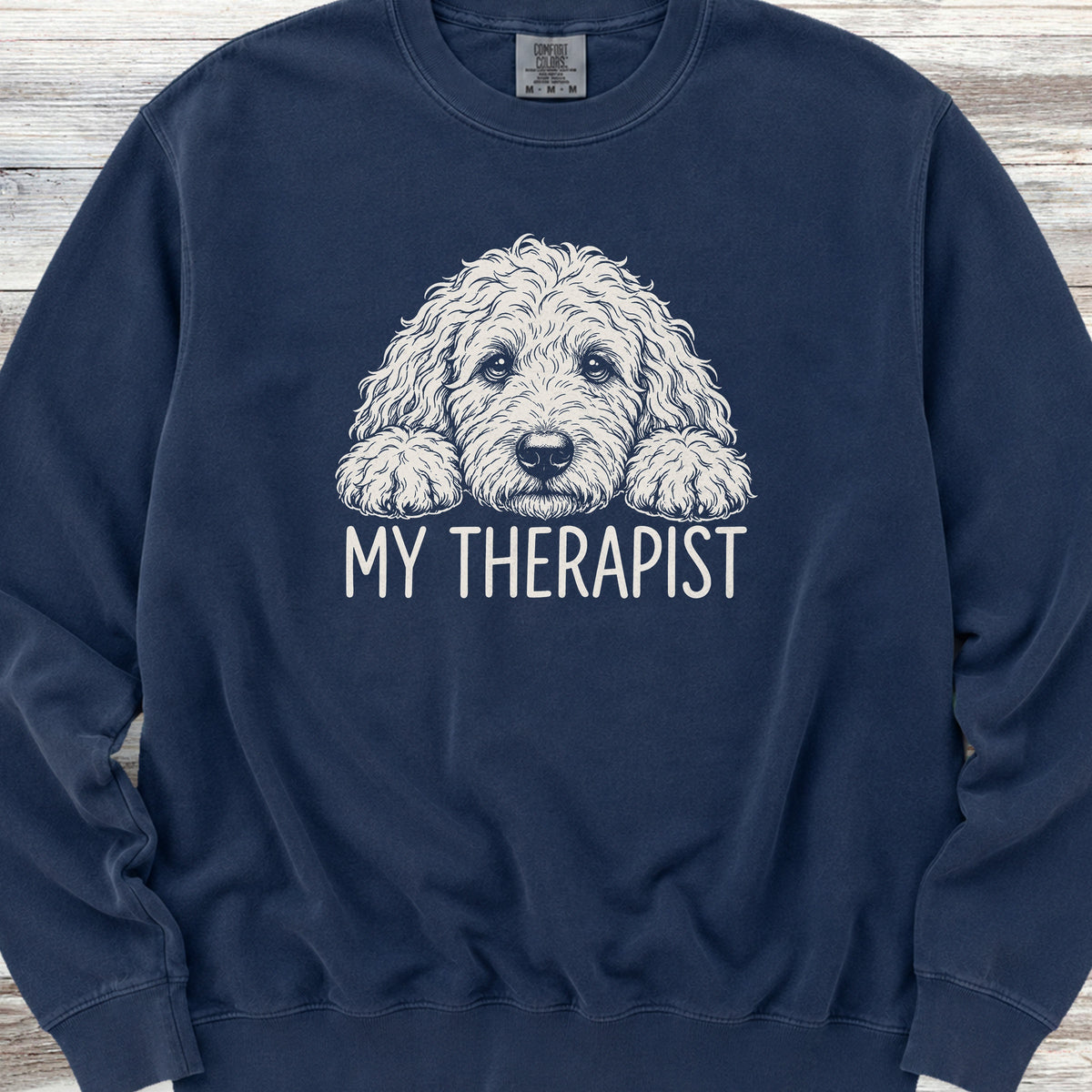 Goldendoodle Therapist Sweatshirt - True Navy