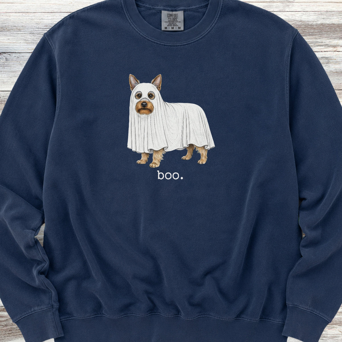 Silky Terrier Boo Sweatshirt - True Navy