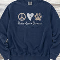 Bernese Mountain Dog Peace Sweatshirt - True Navy