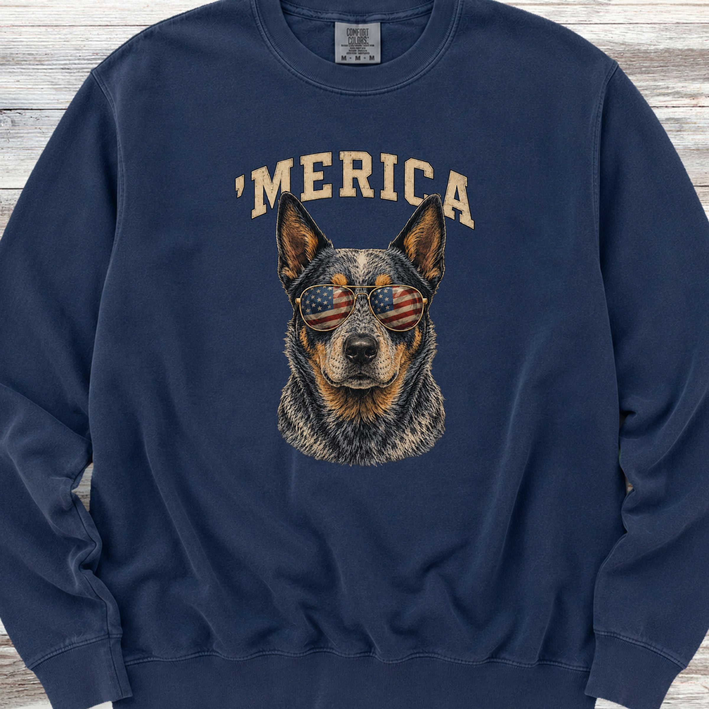 Australian Cattle Dog Blue 'Merica Sweatshirt - True Navy