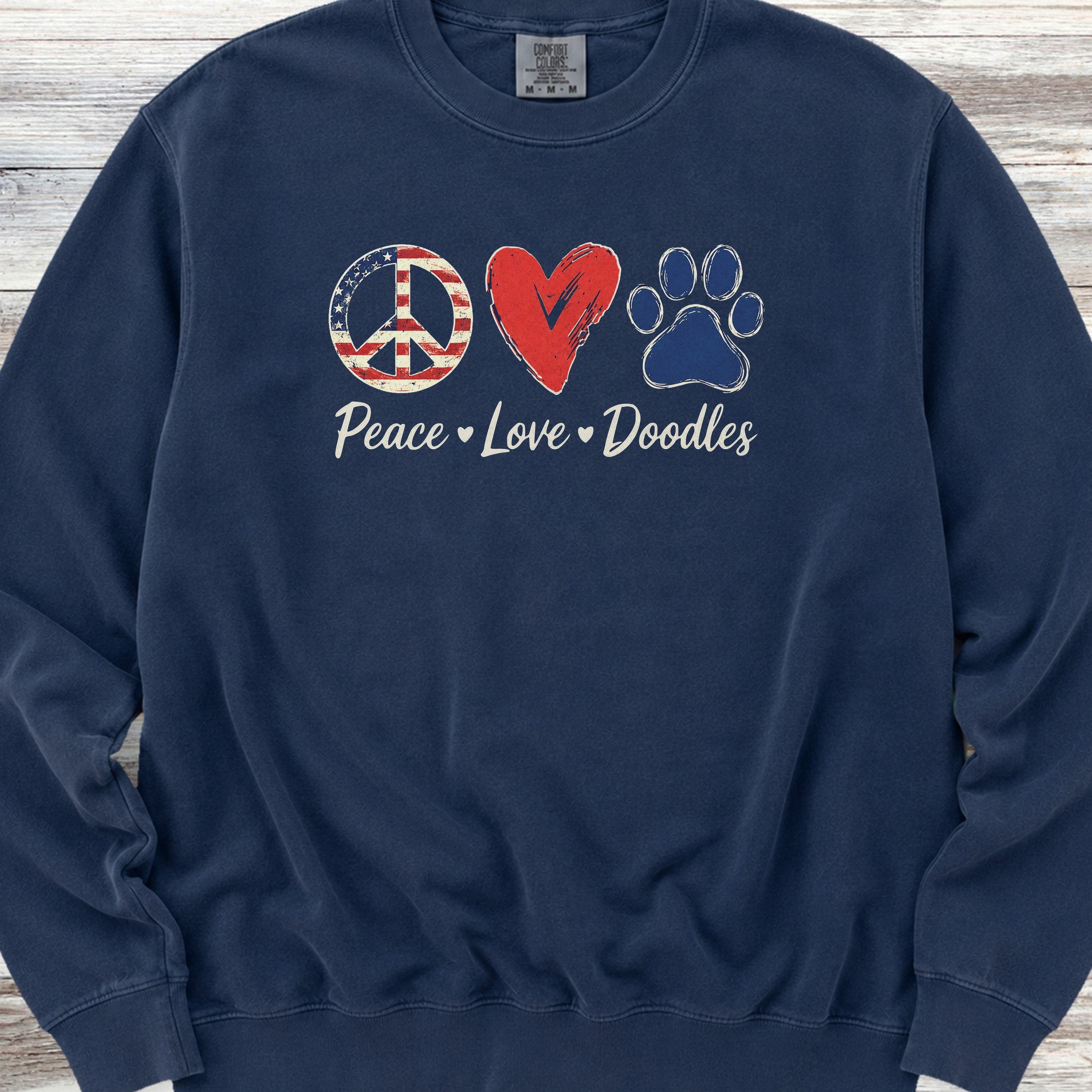 Peace Love Doodles USA Sweatshirt - True Navy