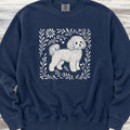 Maltipoo Linocut Sweatshirt - True Navy