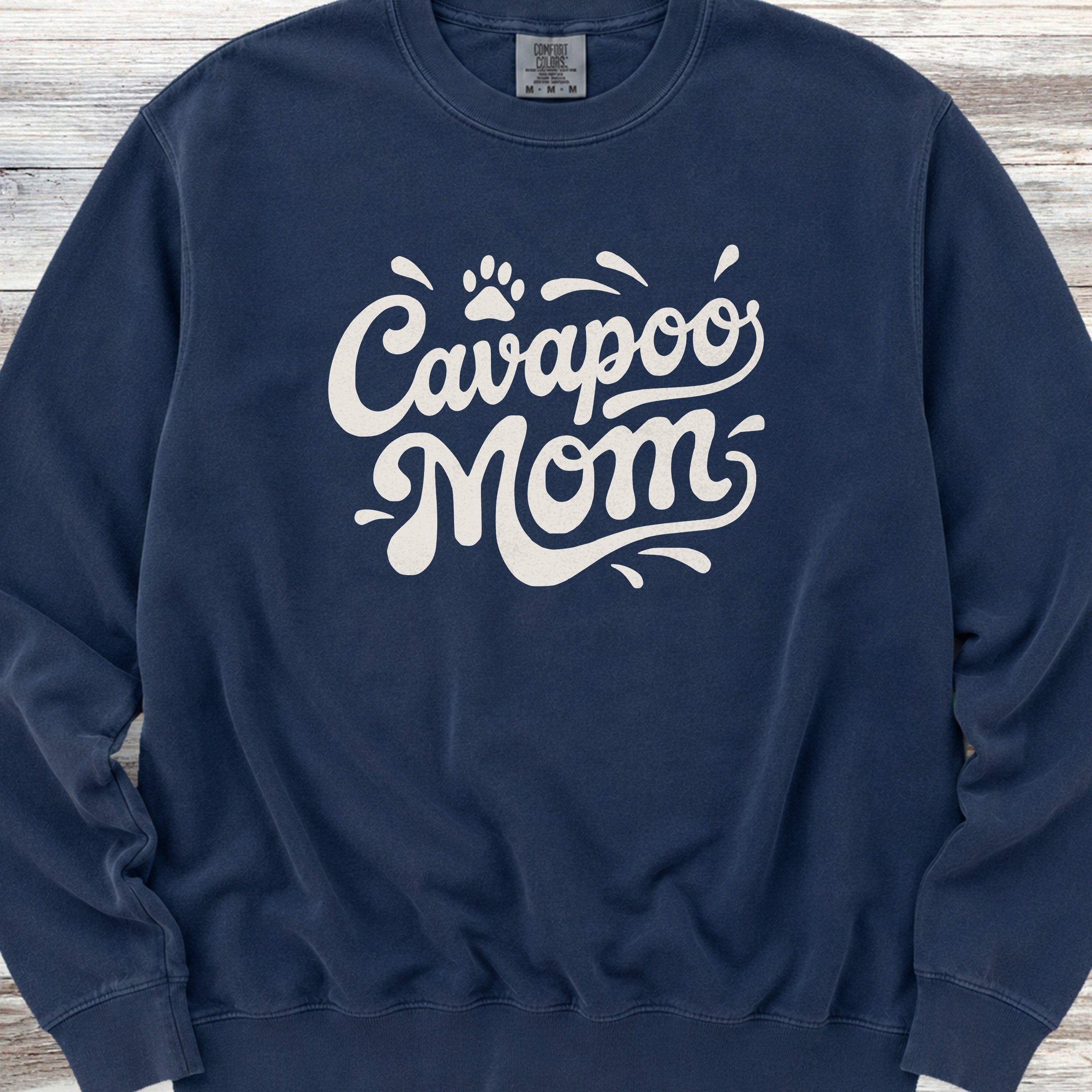 Cavapoo Groovy Mom Sweatshirt - True Navy