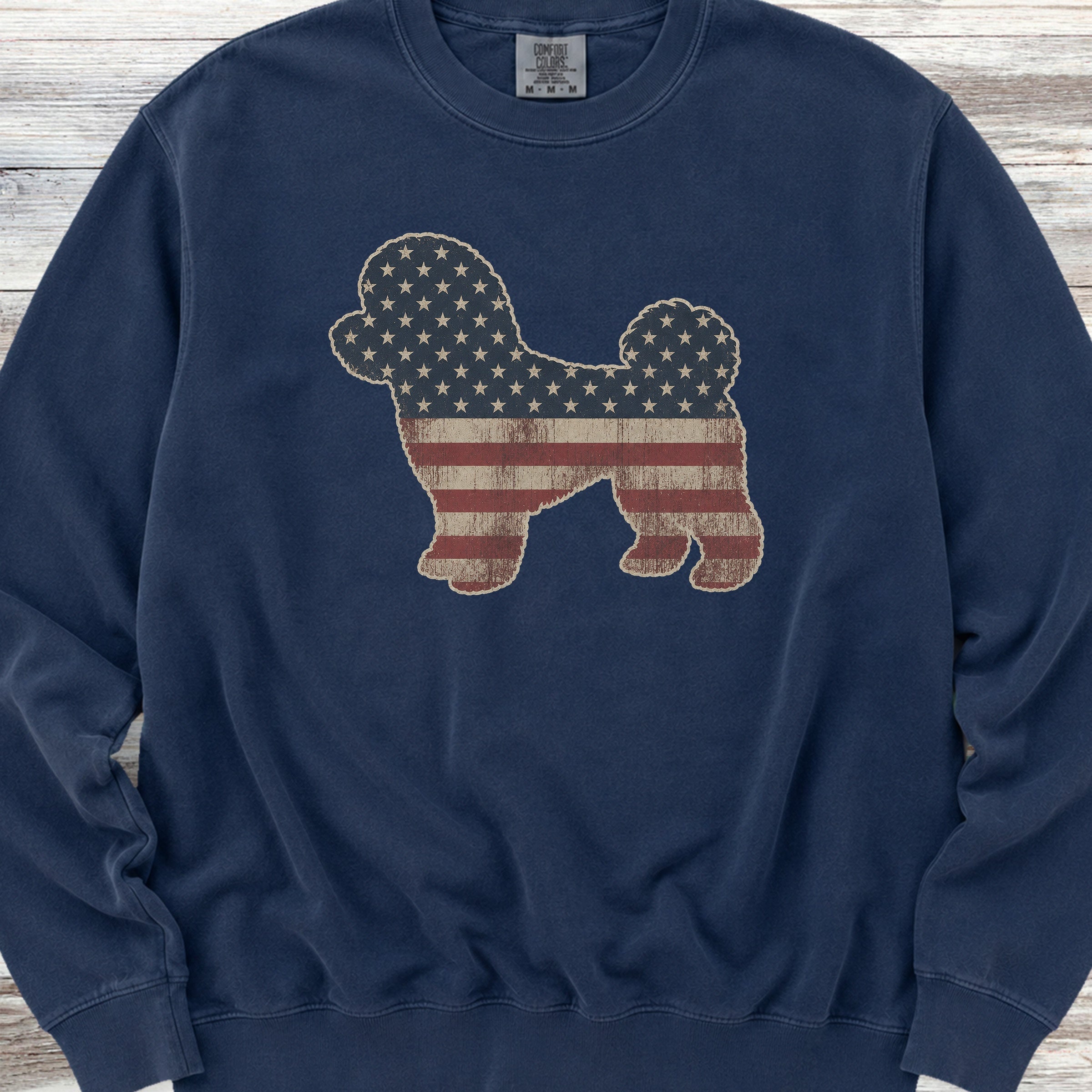 Bichon Frise Vintage USA Sweatshirt - True Navy