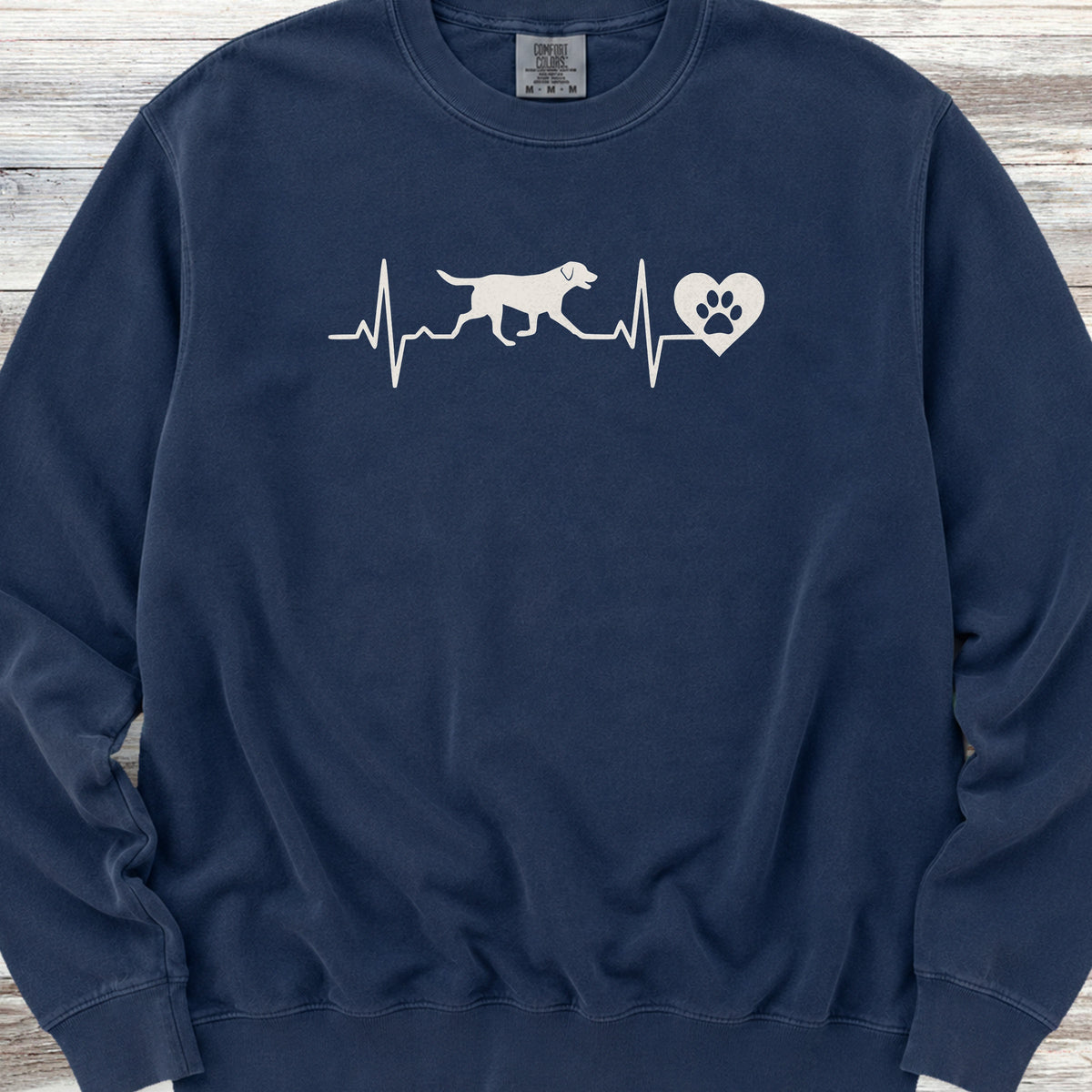 Labrador Retriever Heartbeat Sweatshirt - True Navy