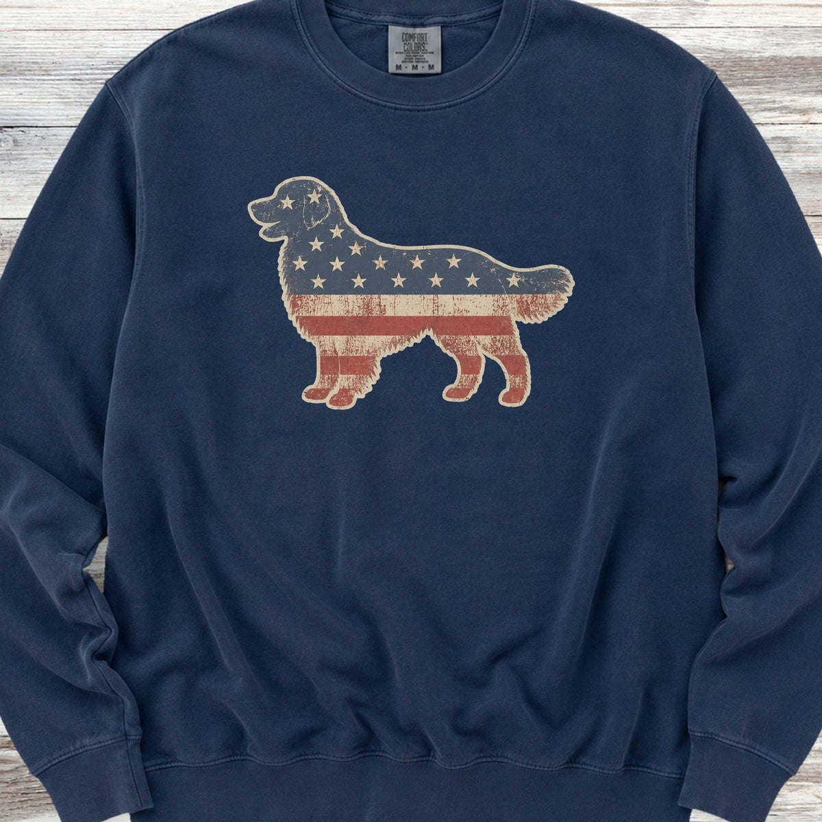 Golden Retriever Vintage USA Sweatshirt - True Navy