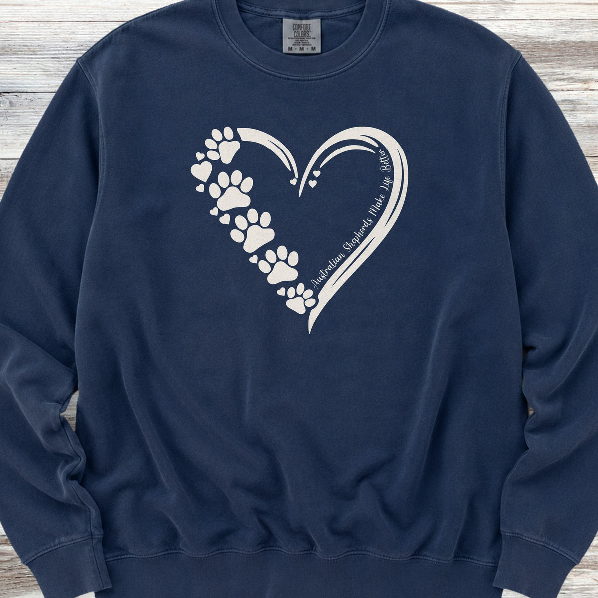 Australian Shepherd Loyal Heart Sweatshirt - True Navy