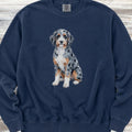 Aussiedoodle Watercolor Sweatshirt - True Navy