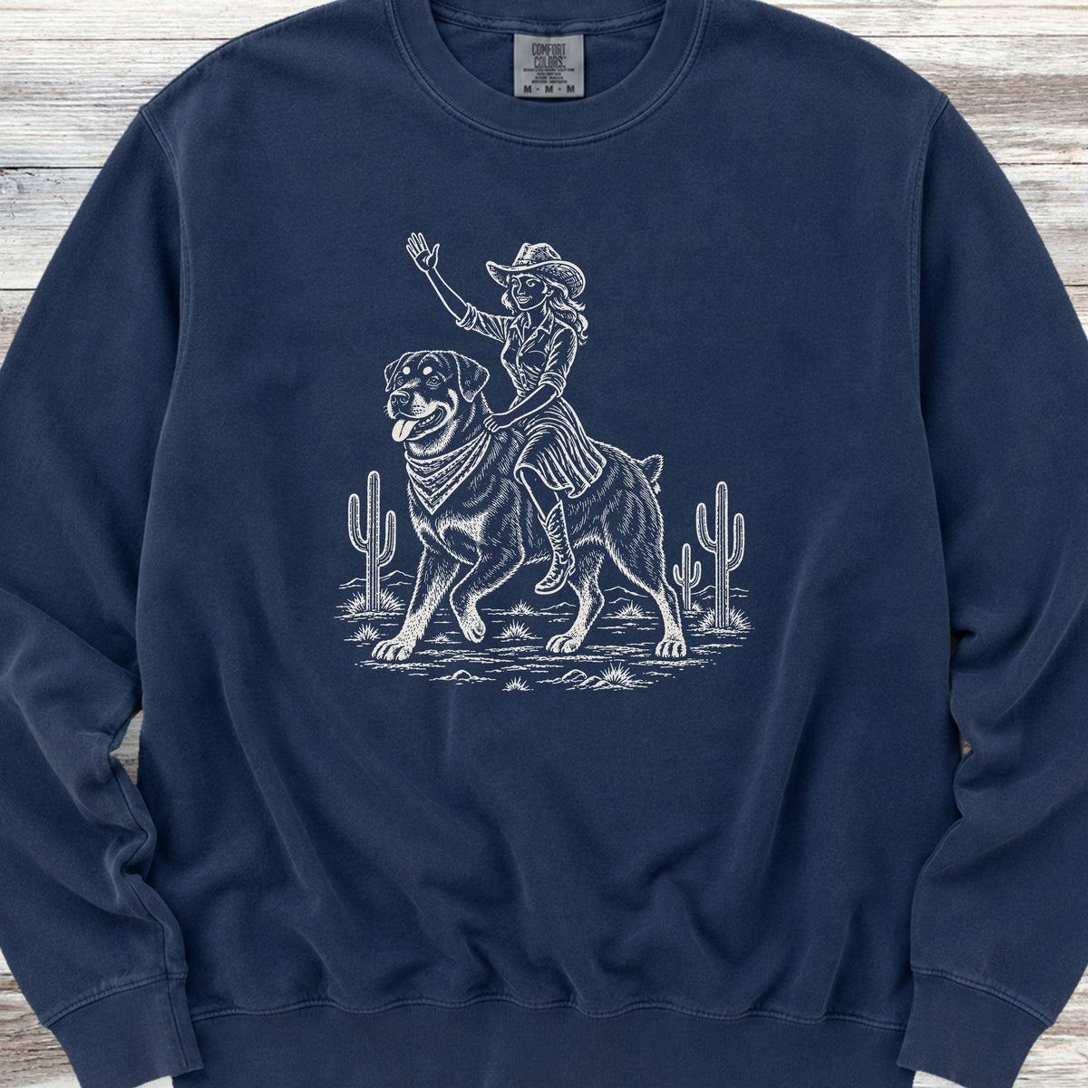 Rottweiler Cowgirl Sweatshirt - True Navy