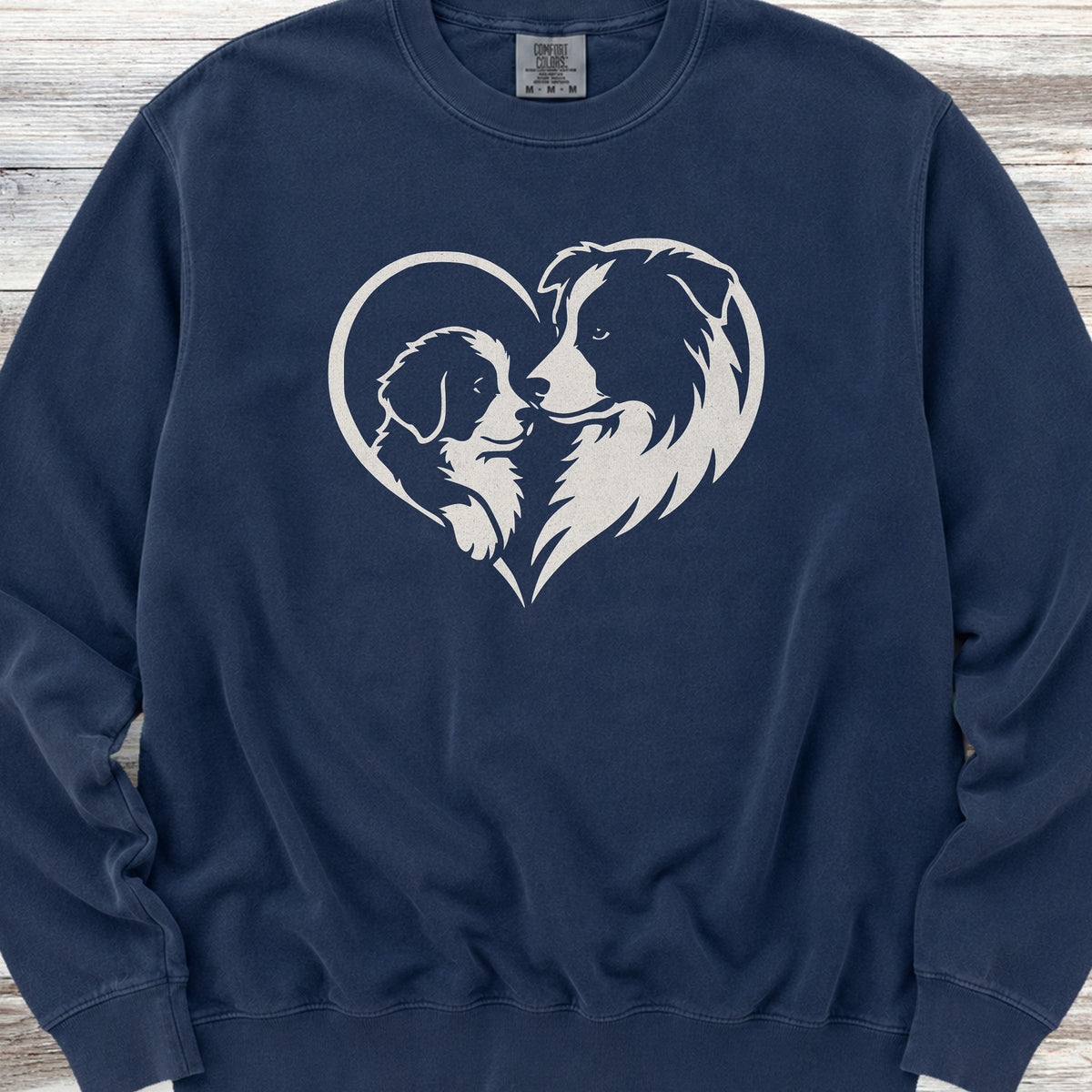Border Collie Heart Bond Sweatshirt - True Navy