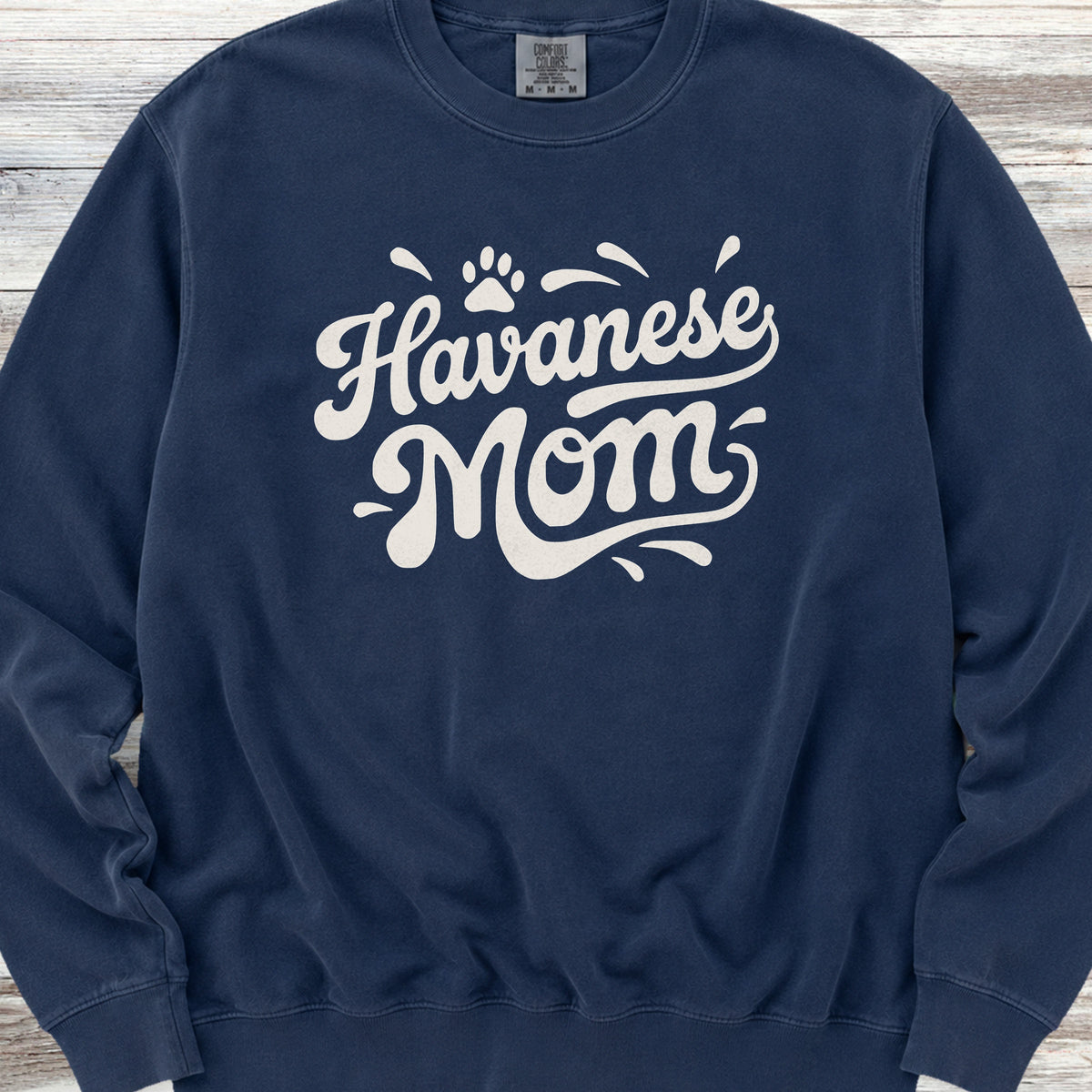 Havanese Groovy Mom Sweatshirt - True Navy