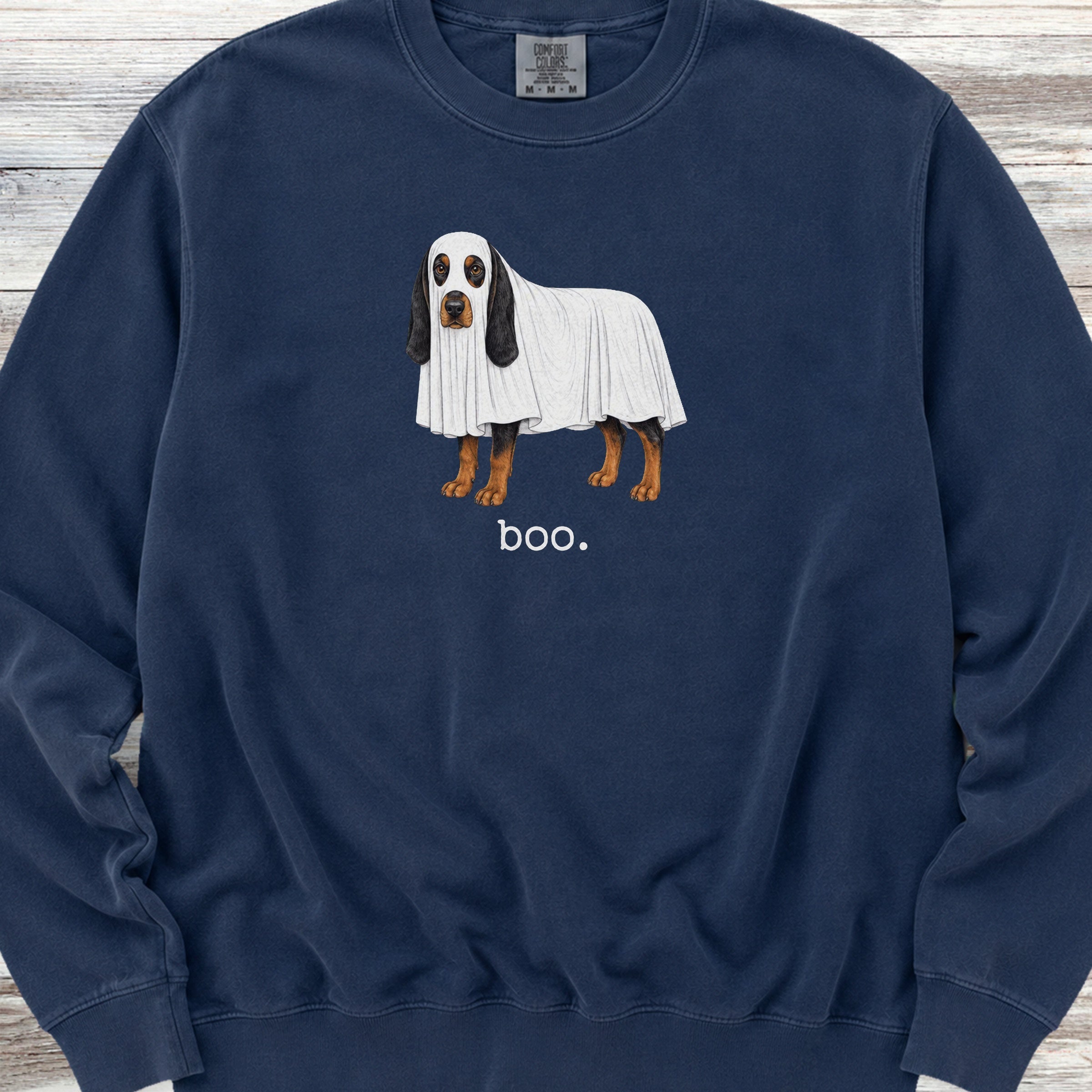 Black and Tan Coonhound Boo Sweatshirt - True Navy