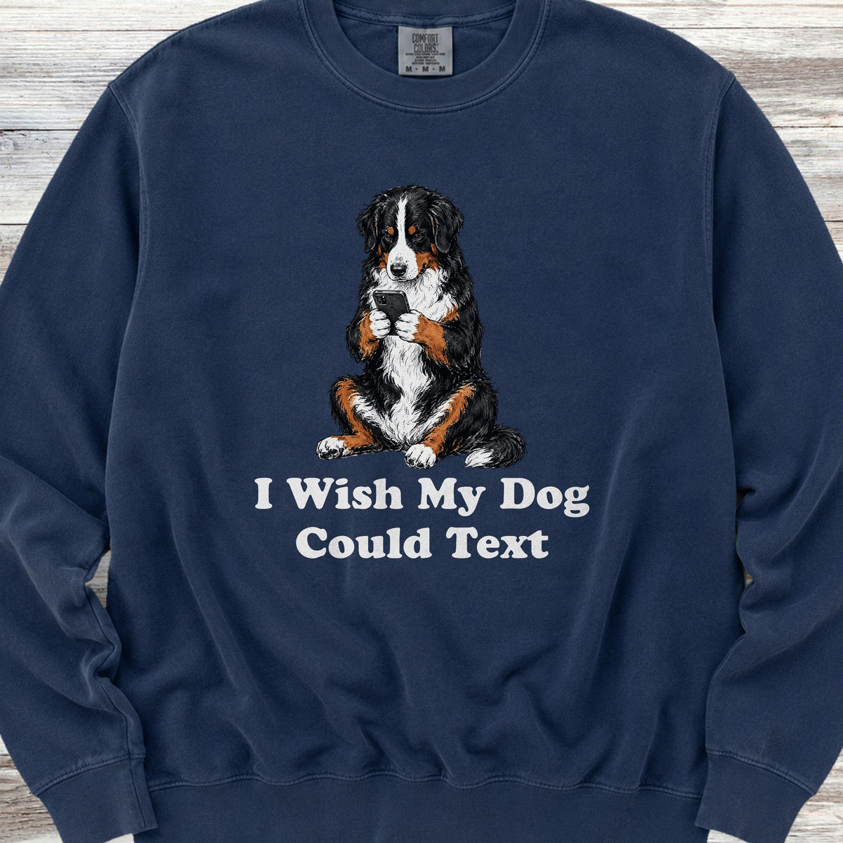 Bernese Mountain Dog Text Sweatshirt - True Navy