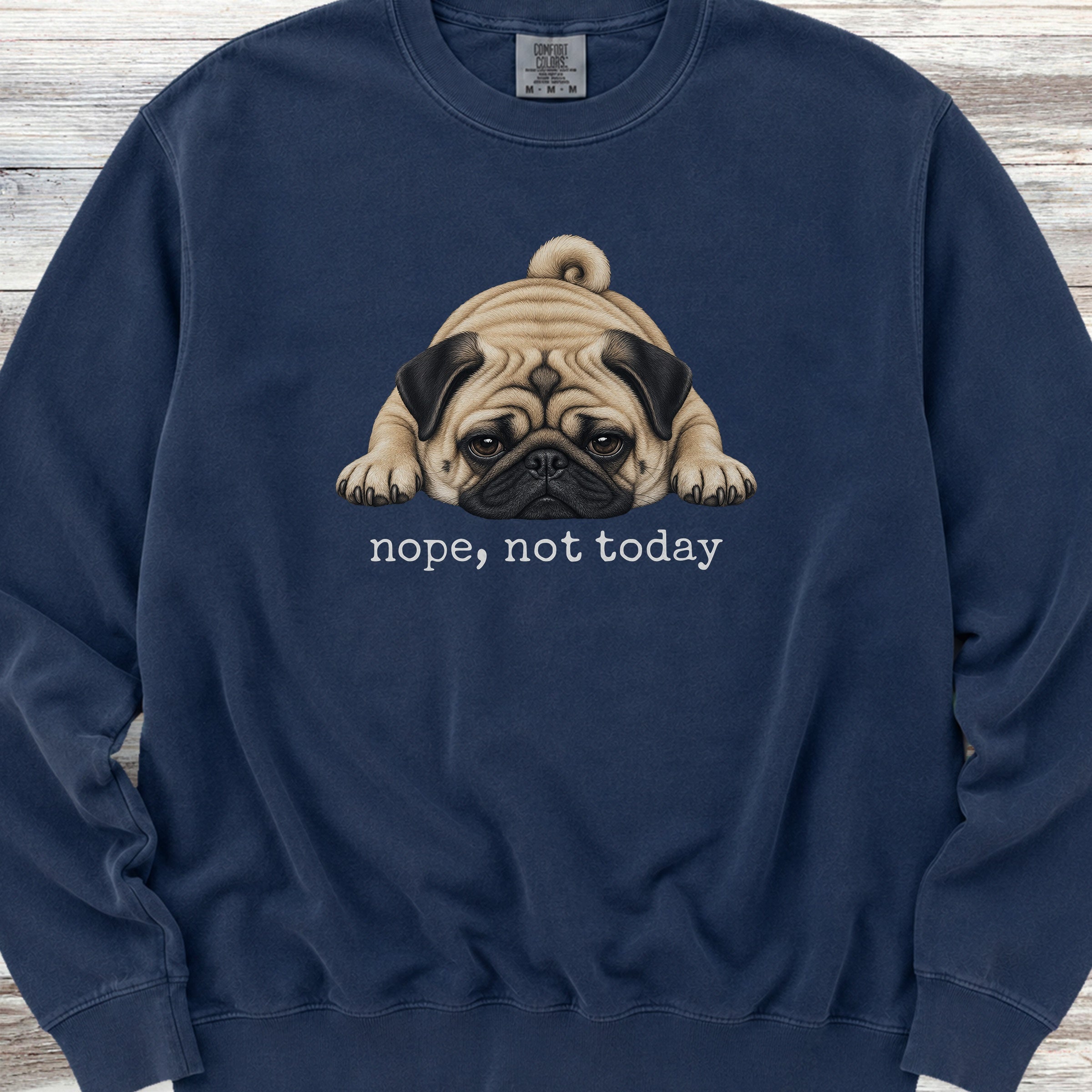 Pug Nope Sweatshirt - True Navy