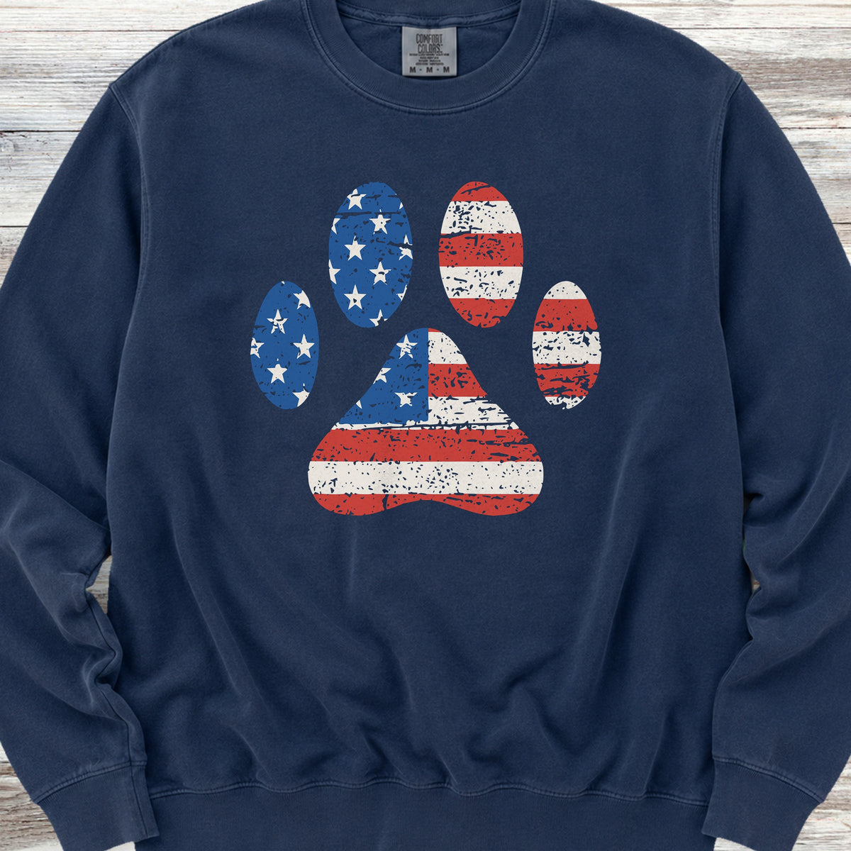 Stars & Stripes Paw Print Sweatshirt - True Navy