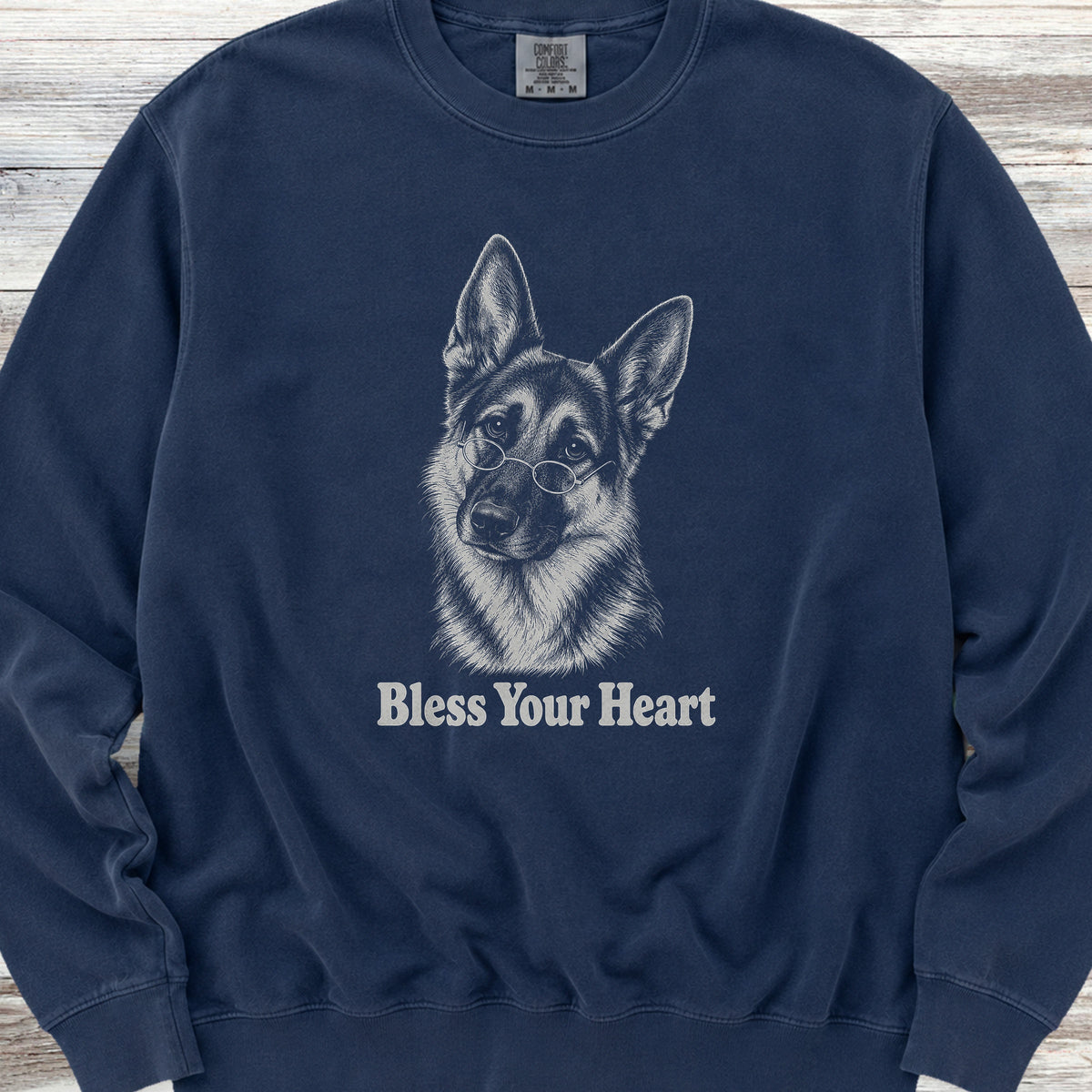 German Shepherd Bless Your Heart Sweatshirt - True Navy